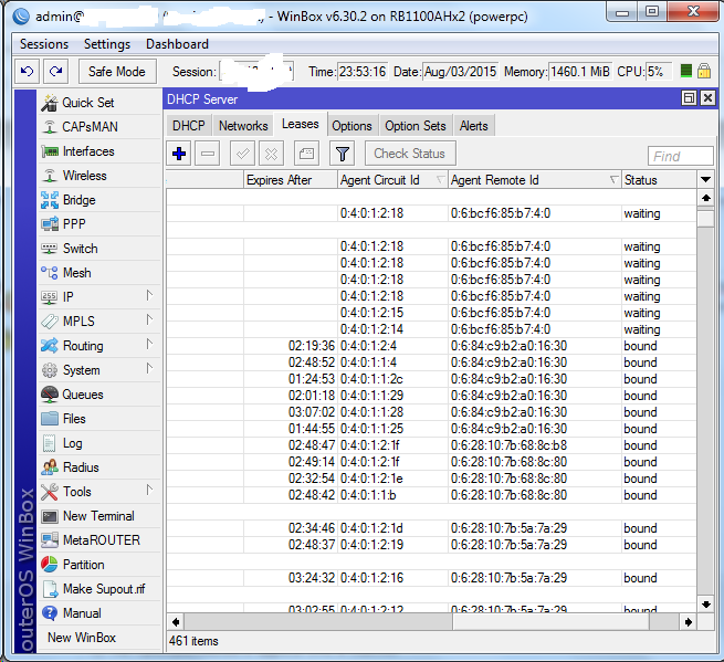 Mikrotik очистить кэш dhcp